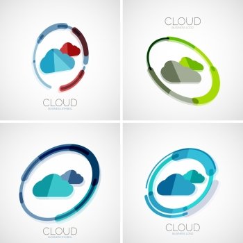 Cloud storage, 3d design company logo, business symbol concept, minimal line style