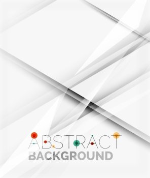 White abstract background with lines of shadows. Vector business or technology template, illustration