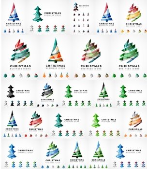 Vector Christmas tree icon set. Geometric design. Vector Christmas tree icon set. Geometric design. Abstraction