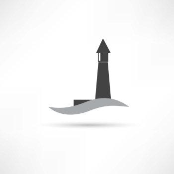 lighthouse and wave icon