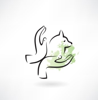 caring for animals hands icon