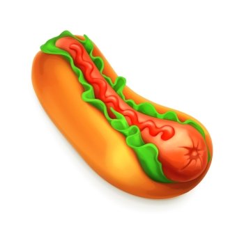 Hot dog, vector icon