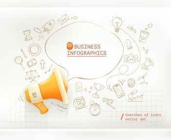 Marketing and promotion, business infographics vector set