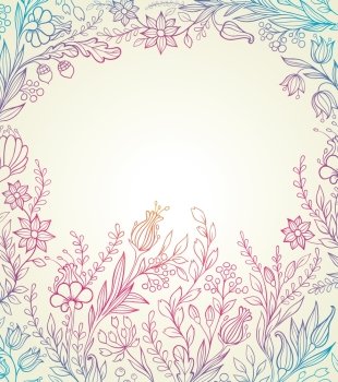 Hand drawn vector floral background