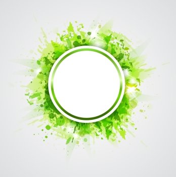 Green abstract shining vector round background 