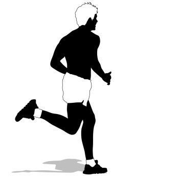 Running silhouettes. Vector illustration.