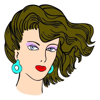 Hand-drawn fashion model. Vector illustration. Woman’s face