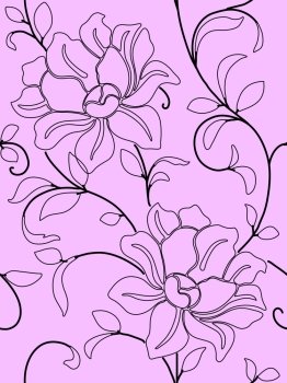 Seamless wallpaper  a seam with flower and leaves eps10