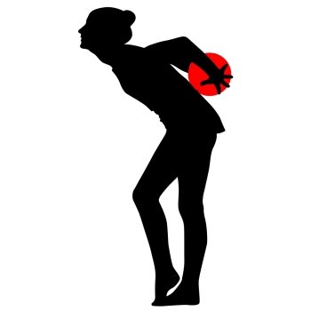 Silhouette girl  gymnast with the ball. Vector illustration.