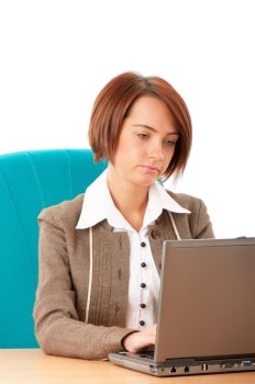 Young business woman working in the office