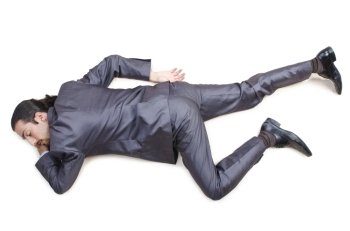 Dead businessman on the floor