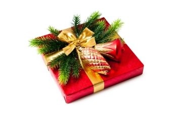 Christmas concept with decoration and giftbox