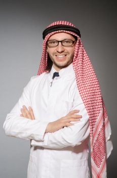 Arab doctor in white robe