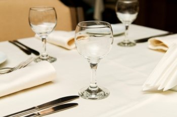 Wine glasses on the table - shallow depth of field

