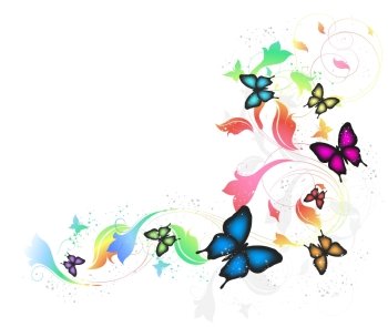 Background With Butterflies And Floral Ornate
