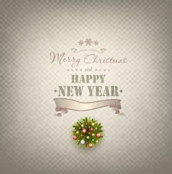 Vintage Background With Christmas Wreath And Title Inscription