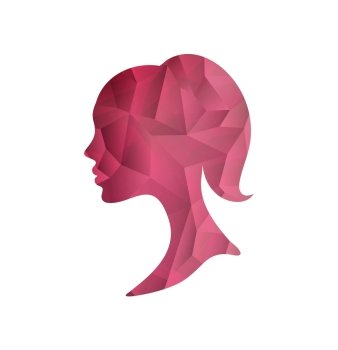 Crystal Abstract Woman’s Silhouette On A White Background