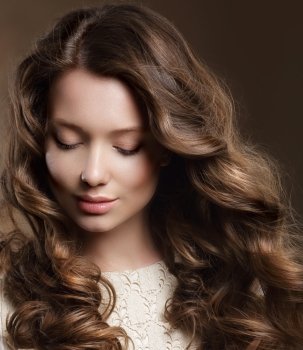Young Woman with Brown Hair in Reverie