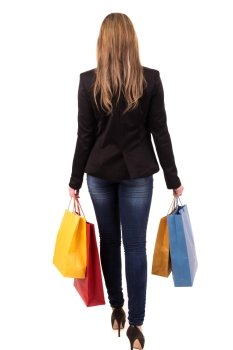 Young and beautiful woman with shopping bags