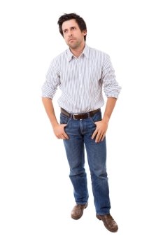 Studio picture of a casual man posing isolated