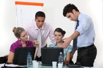 Students in sales training