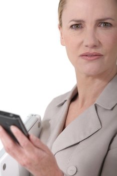 Female executive with cellphone