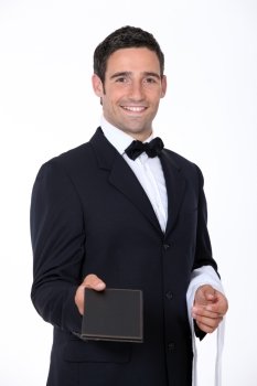 Waiter with a menu