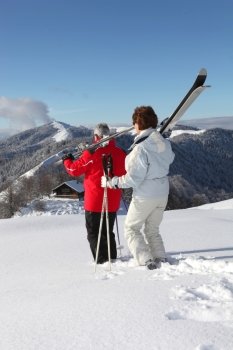 Couple with skis