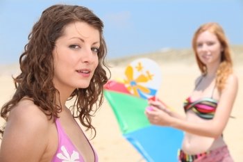 Teenage girls at the beach