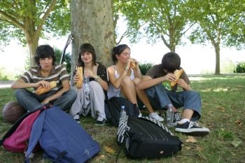 Teenager’s picnic in the park