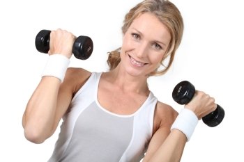 Woman lifting weights