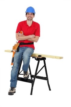 male carpenter posing