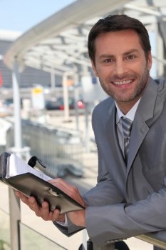 Businessman with diary