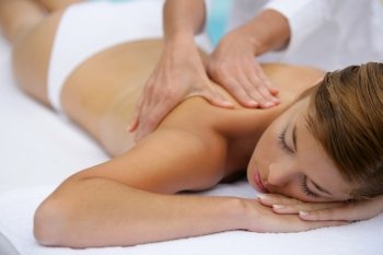 Woman receiving massage