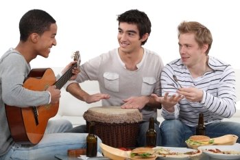 Convivial meal with music