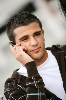 Teenager making a phone call