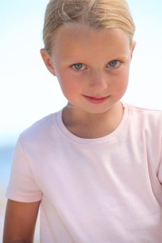 little girl with deep-blue eyes