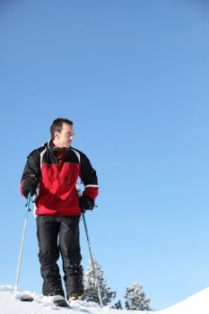 a man skiing