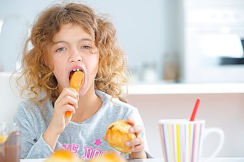 Child eating snack