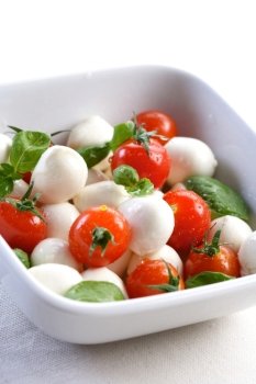 Salad with tomatoes and mozarella