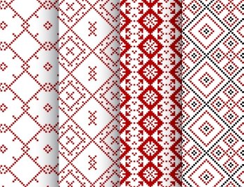 Seamless pattern&#39;s set in ethnic style vector illustration