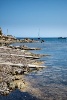 Landscape image of old Mediteranean fishing village