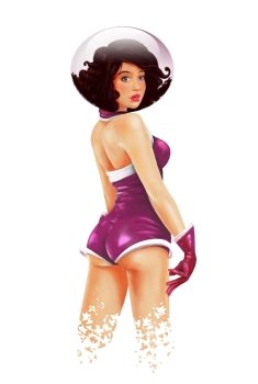 Science Fiction Space Girl Pin Up. Space Girl Pin Up