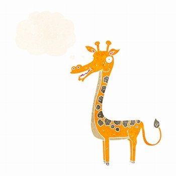cartoon giraffe with thought bubble