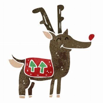 retro cartoon christmas reindeer