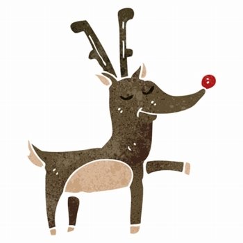 retro cartoon christmas reindeer