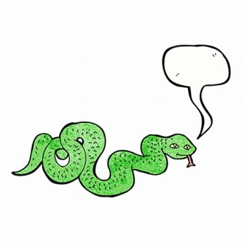 cartoon snake with speech bubble