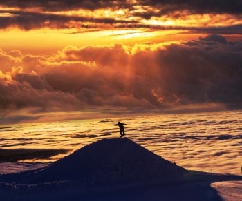 Snowboarder silhouette