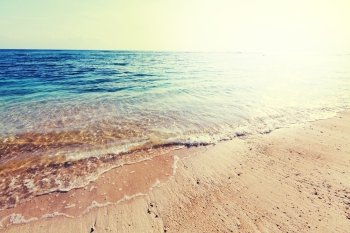 Beautiful ocean beach, Instagram filter