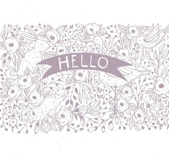 hand drawn vector background with roses and animals